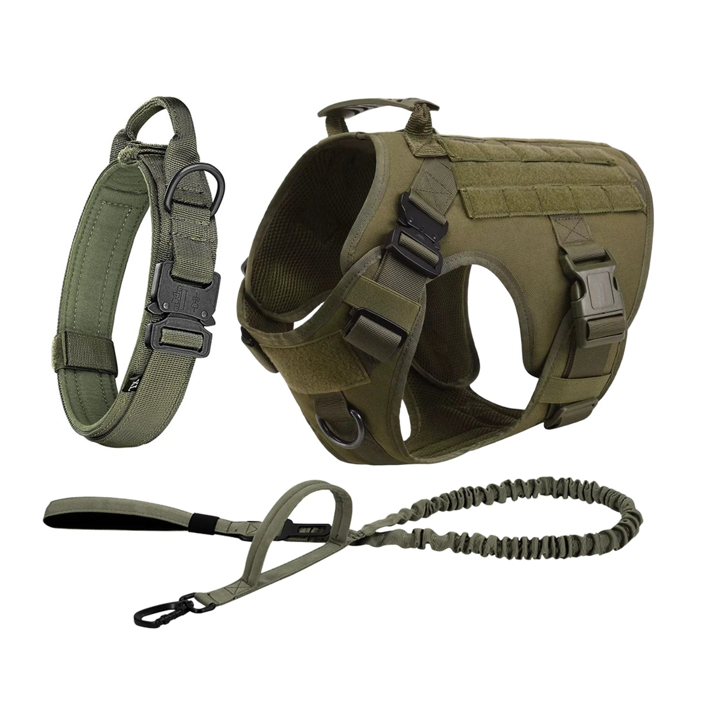 Tactical Dog Harness Vest With Molle Pouches For Large Dogs