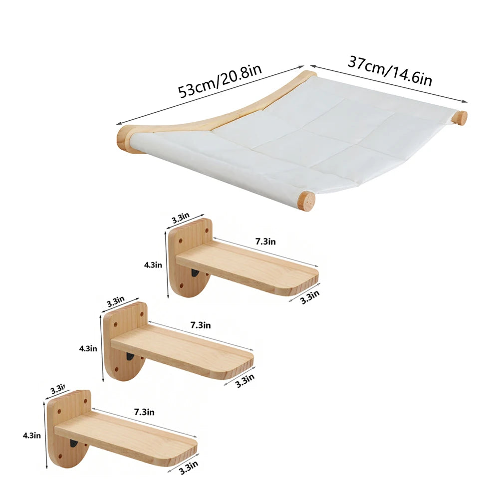 CWV Wall Mounted Cat Hammock With Premium Sisal Scratcher