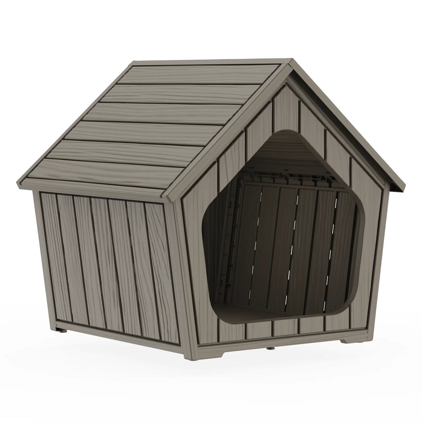 Gable Roof Plastic Outdoor Dog Shelter With Ventilation And Drainage