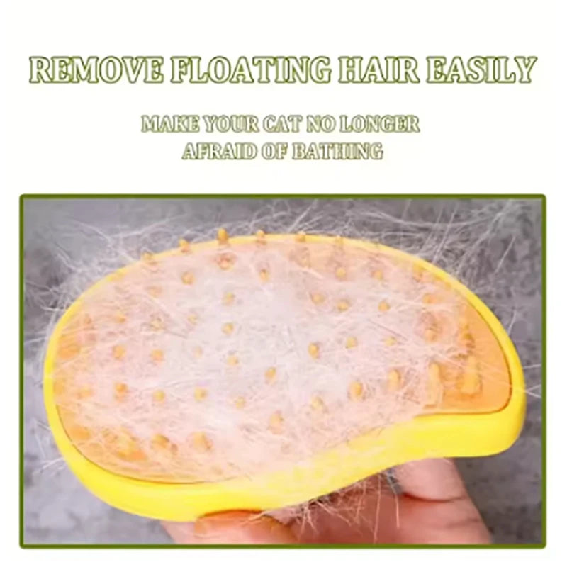 Pet Steam Hair Removal Brush 3 In 1 Silicone Groomer