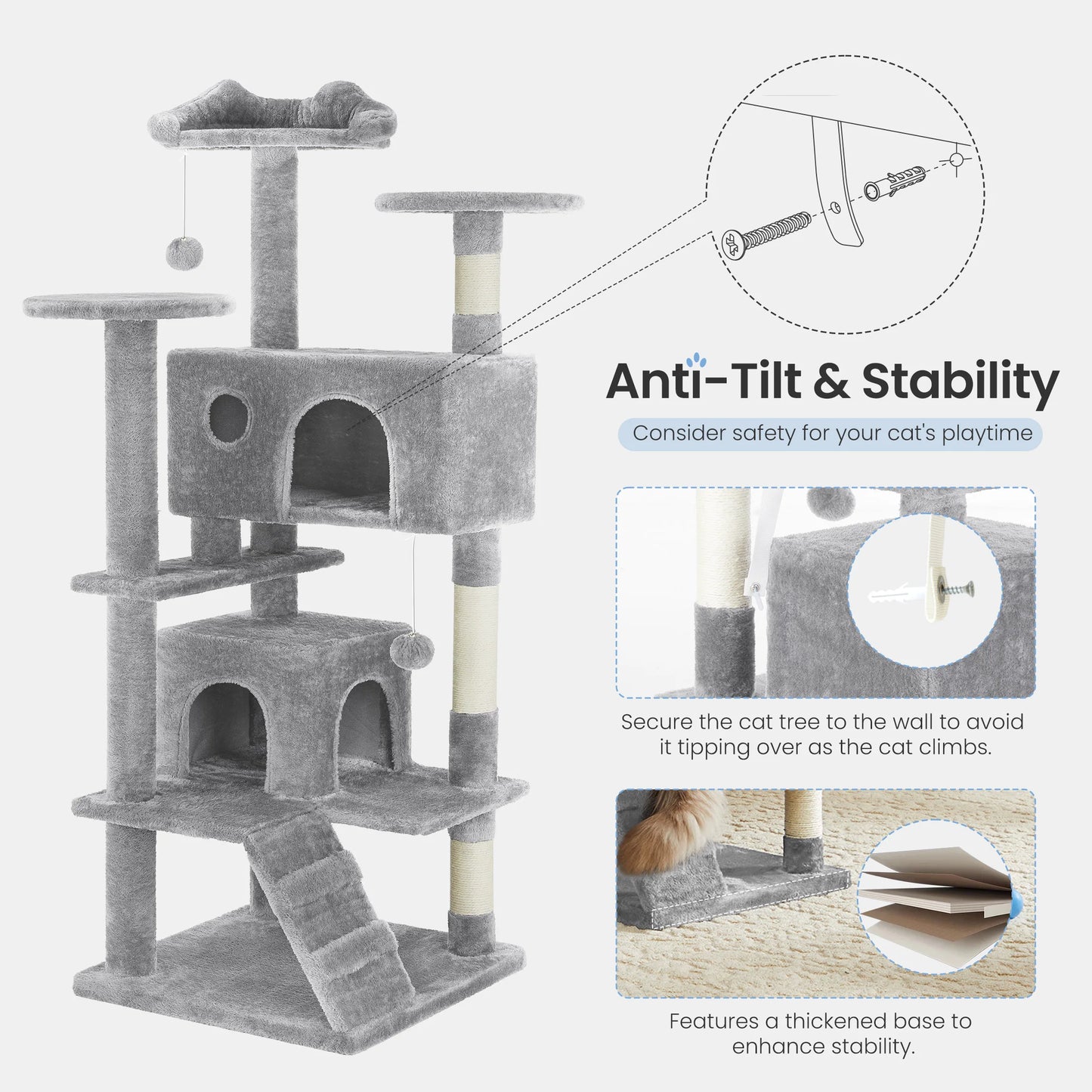 MCQ Indoor Cat Tree Tower With Platforms And Sisal Post