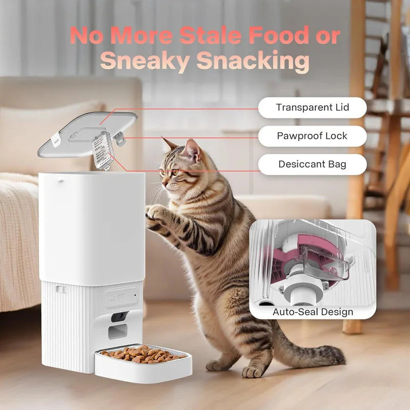 Nityers Automatic Pet Feeder With Hd Camera And Dual Bowls