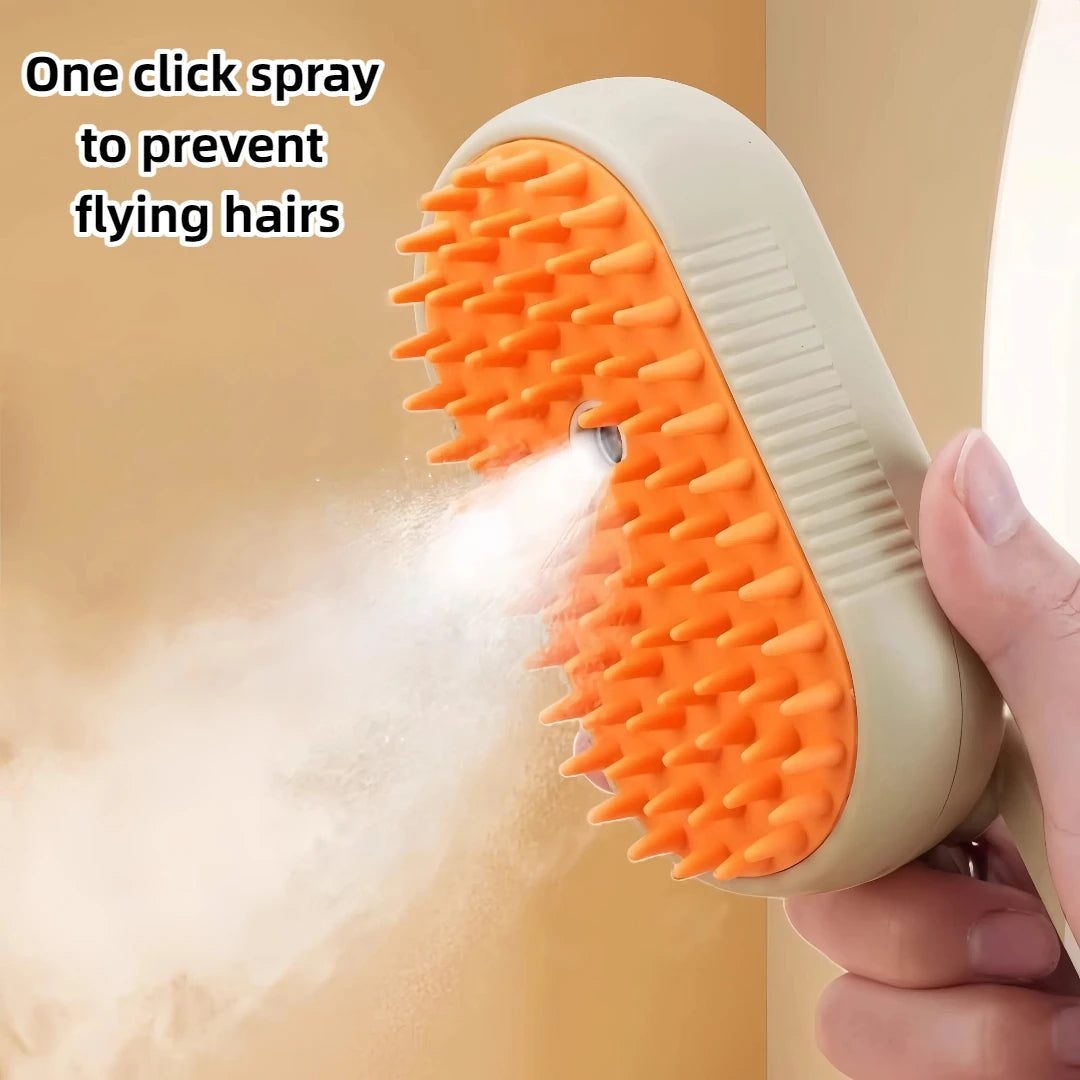 3 In 1 Electric Pet Grooming Brush With Steam Spray