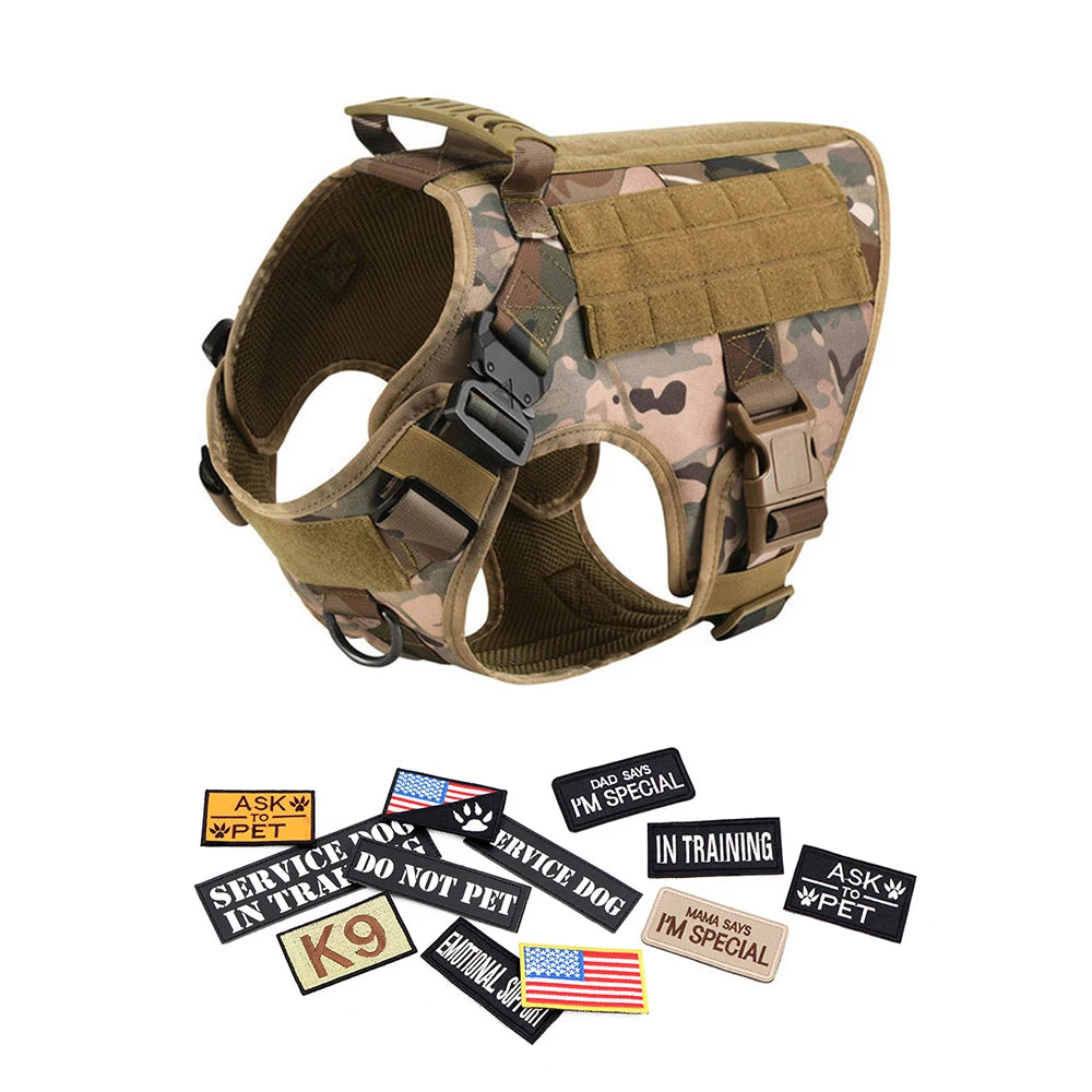 PETRAVEL Military Large Dog Harness Vest Tactical Training Gear