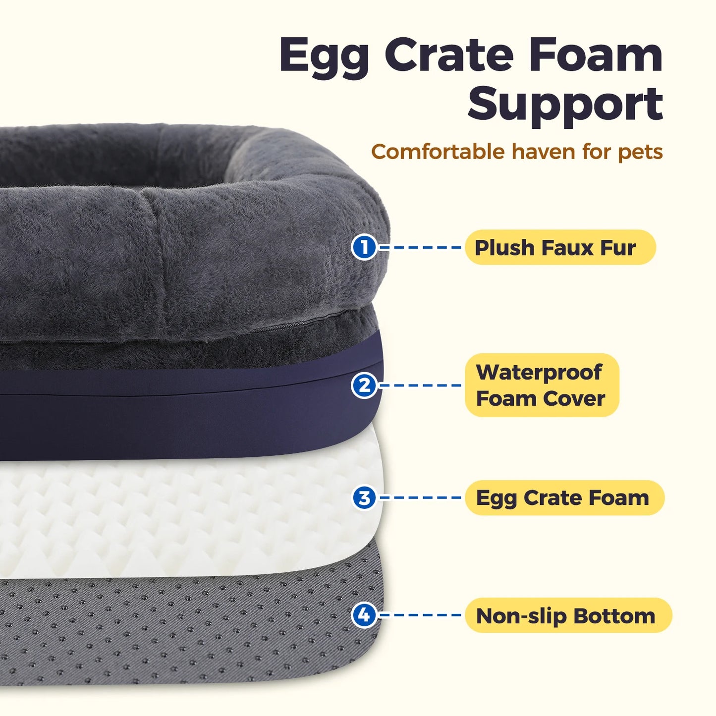 PAWZ Road Foldable Dog Bed Plush Couch For Large Dogs