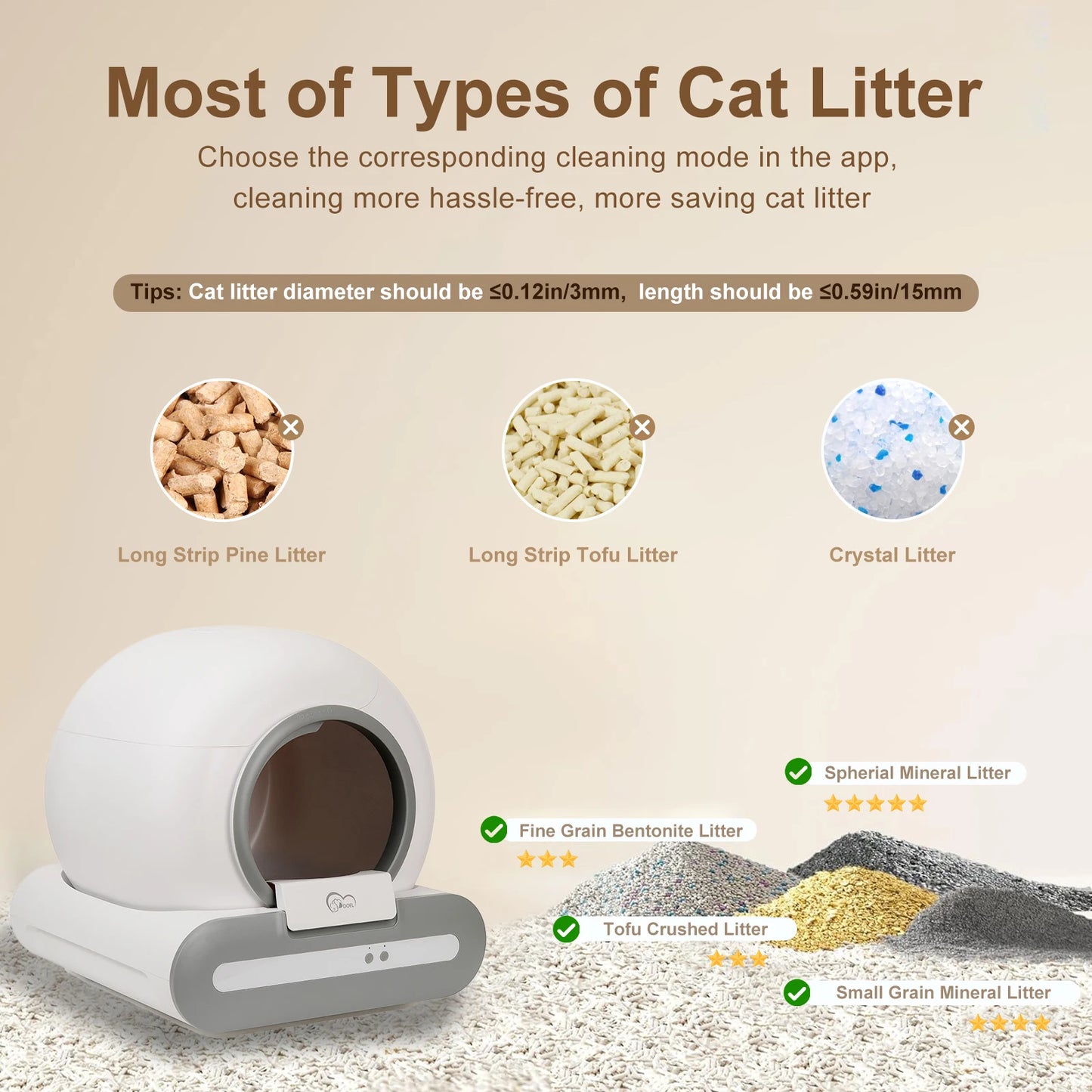 DOEL Self-Cleaning Cat Litter Box App Control 2 4G WiFi