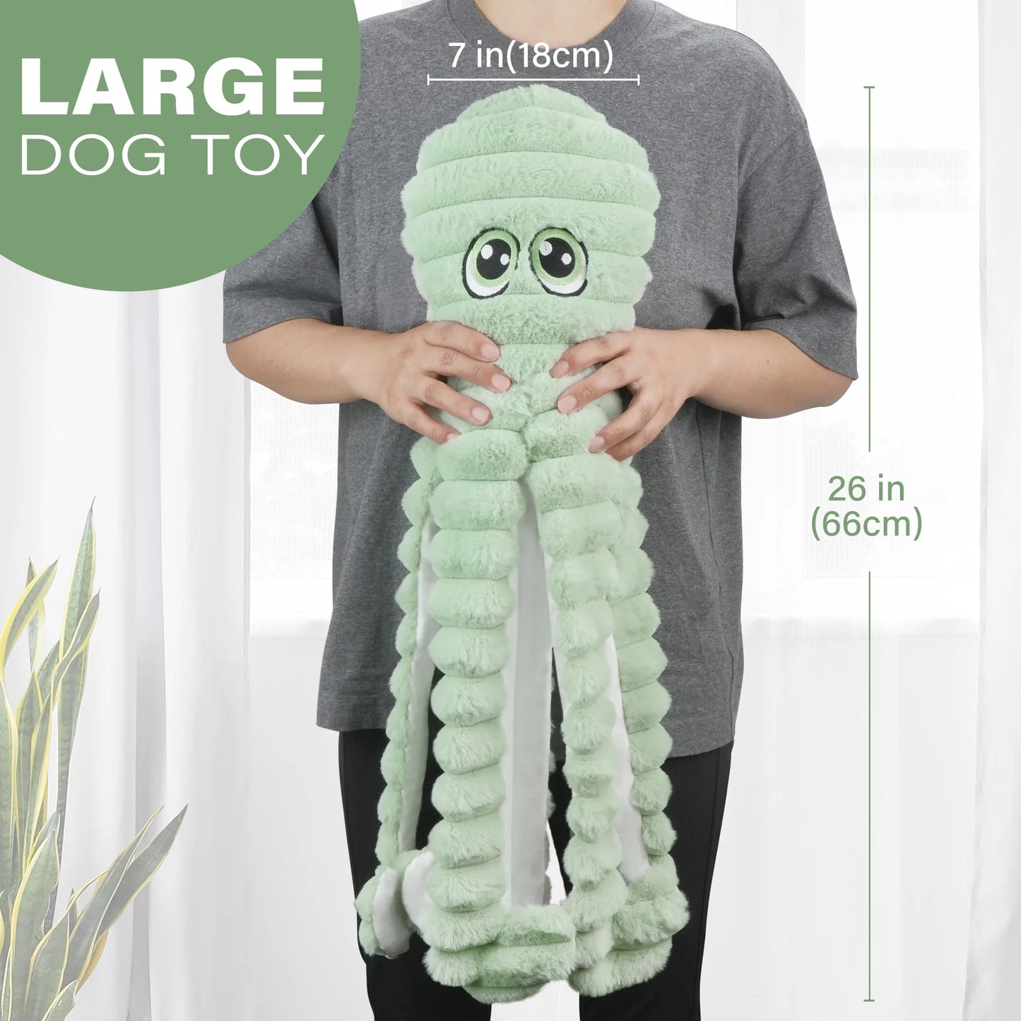 Octopus Design Squeaky Plush Dog Toy for Small Dogs