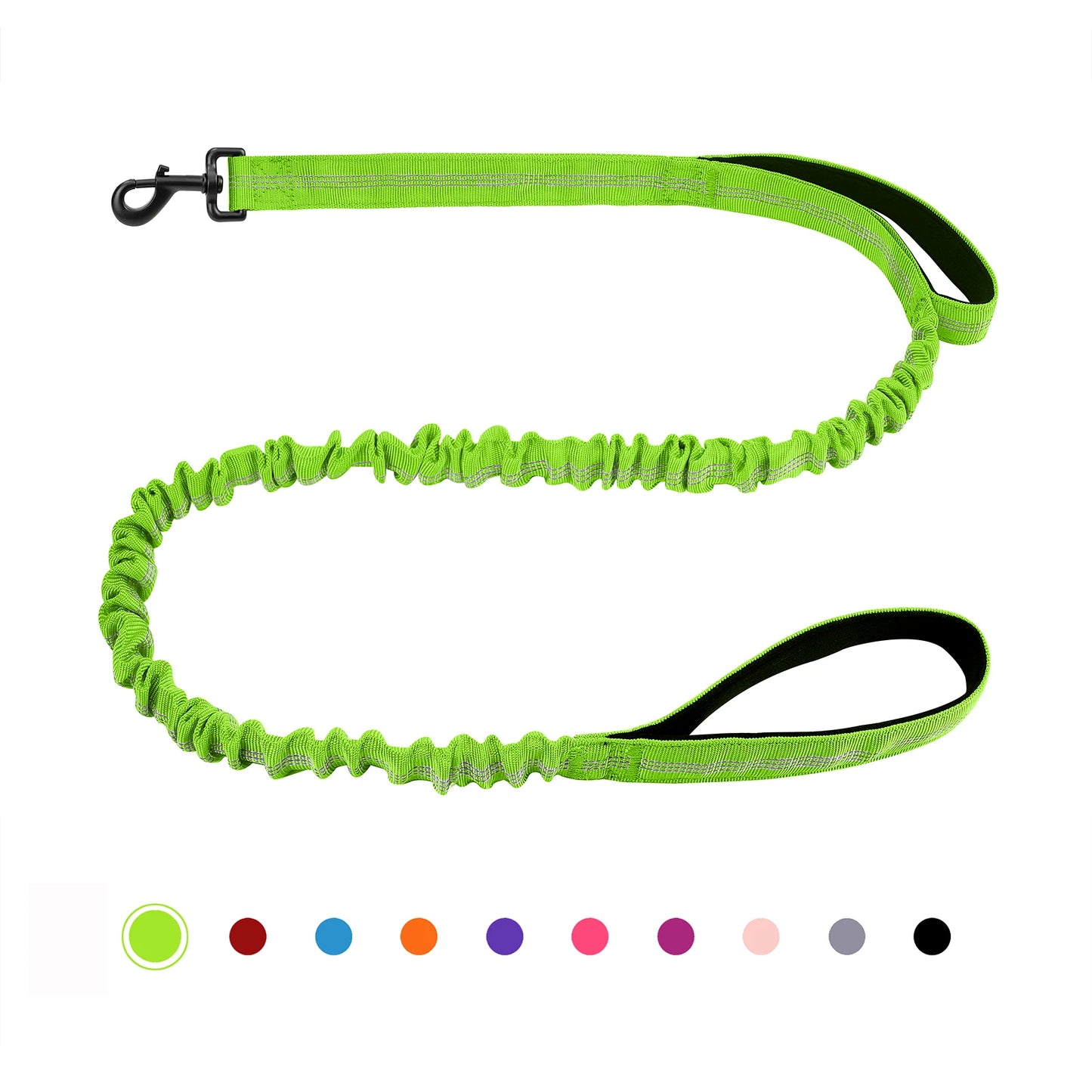 Bungee Dog Leash With Shock Absorption And Dual Padded Handles