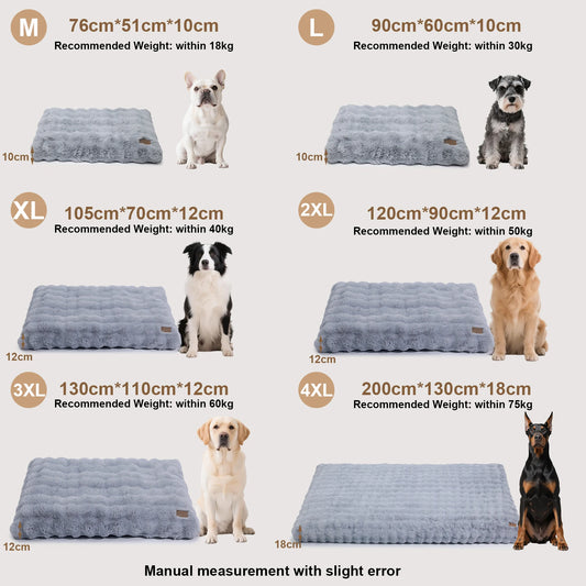 Borwart Ultra Plush Dog Bed Washable Pet Cushion Removable Cover
