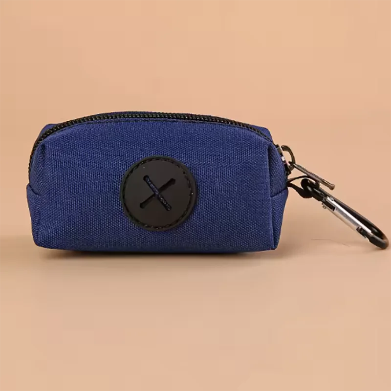 Canvas Dog Poop Bag Holder Outdoor Dispenser With Carabiner Clip
