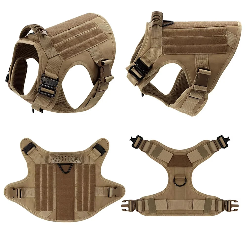 Tactical Dog Harness And Leash Set With Adjustable Vest