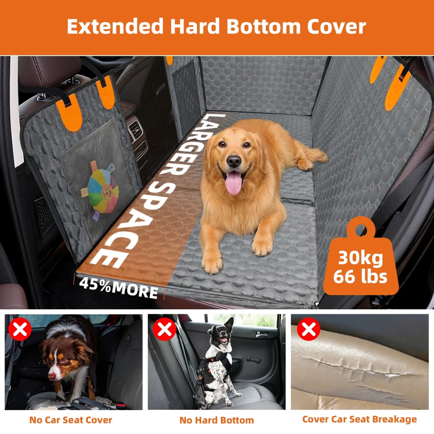 Bingopaw Waterproof Dog Car Seat Cover And Hammock Protector