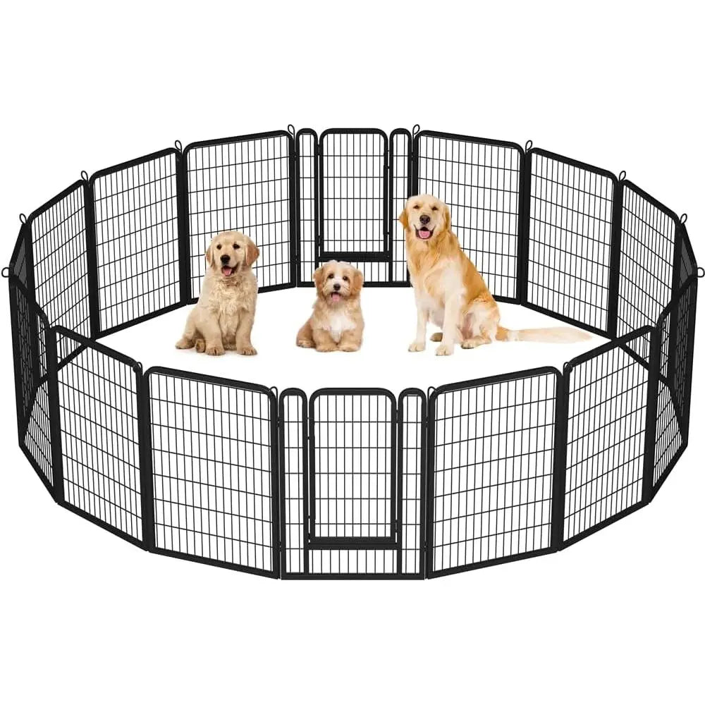 Heavy Duty Metal Dog Playpen With Secure Locking Panels