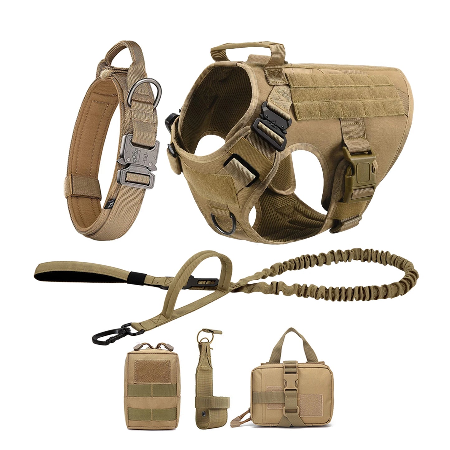 Tactical Dog Harness Vest With Molle Pouches For Large Dogs