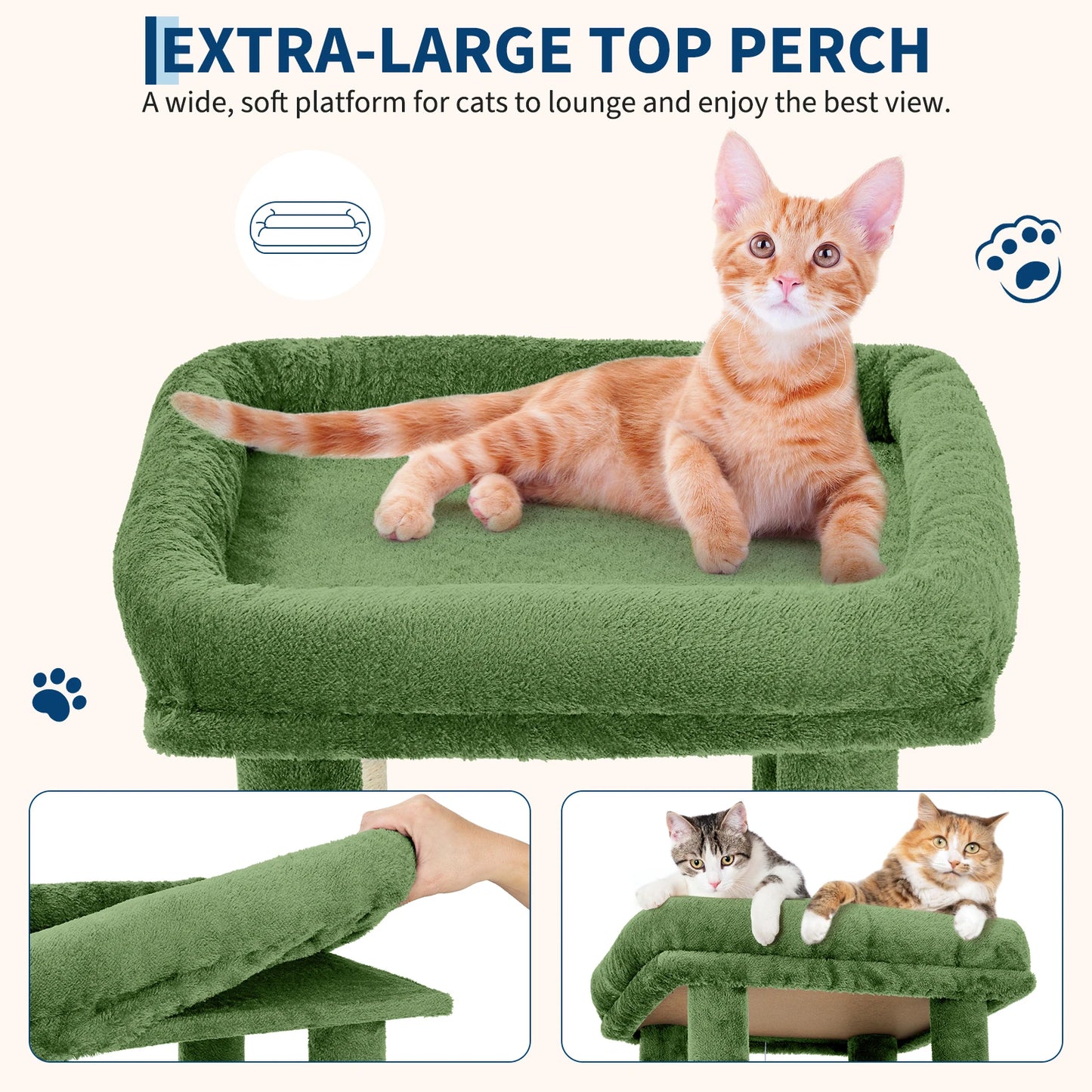 HiMISS Multi-Level Cat Tree Tower For Large Cats Maine Coons