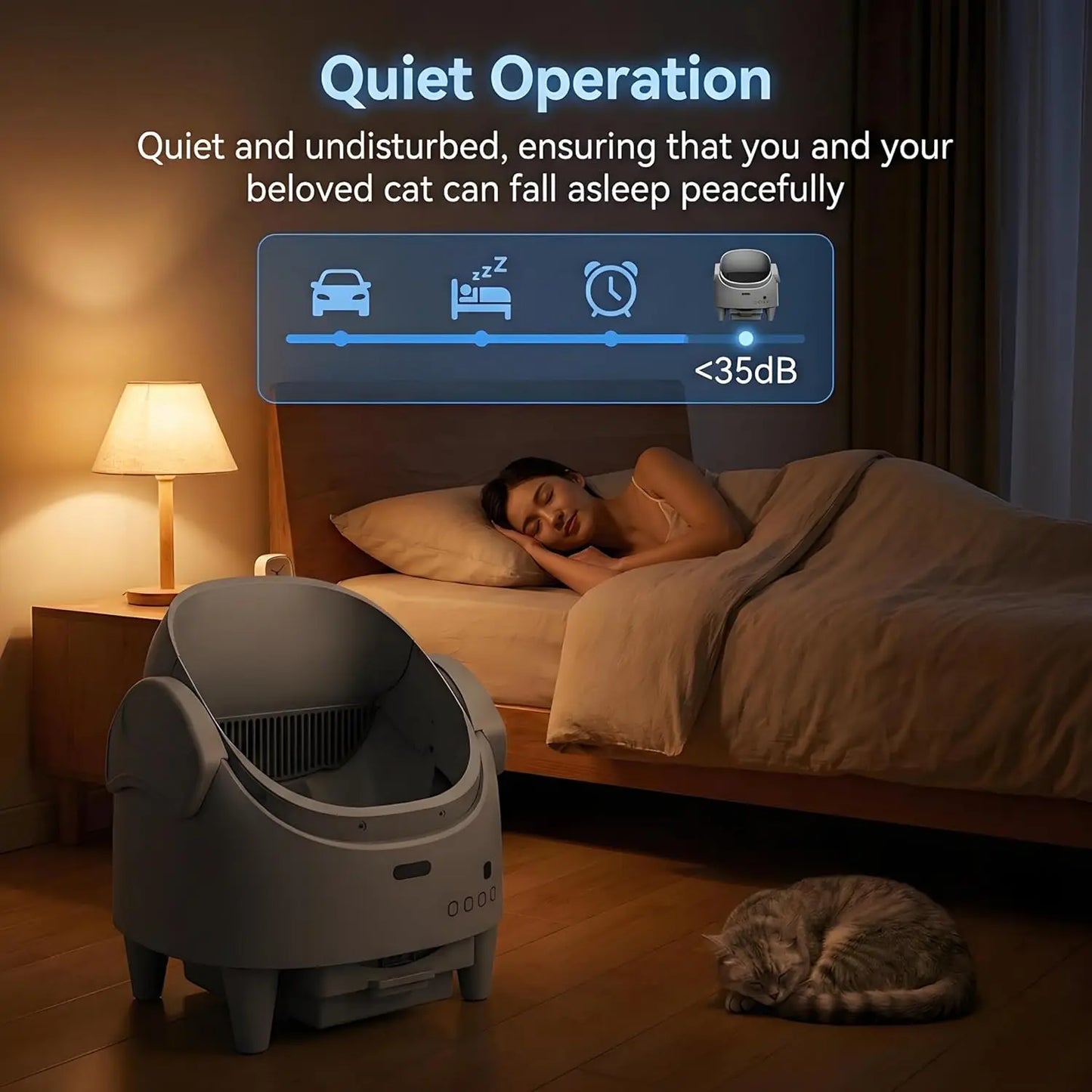 Himmiss Smart Automatic Cat Litter Box WiFi Control Self Cleaning