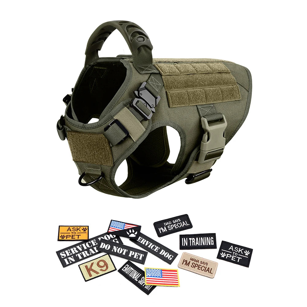 PETRAVEL Military Large Dog Harness Vest Tactical Training Gear