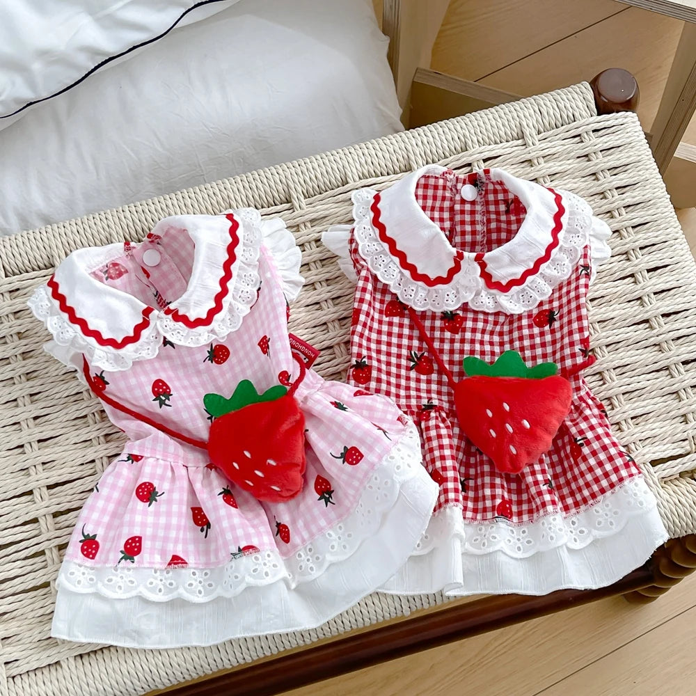 Strawberry Dress For Dogs Cute Summer Pet Apparel Collection