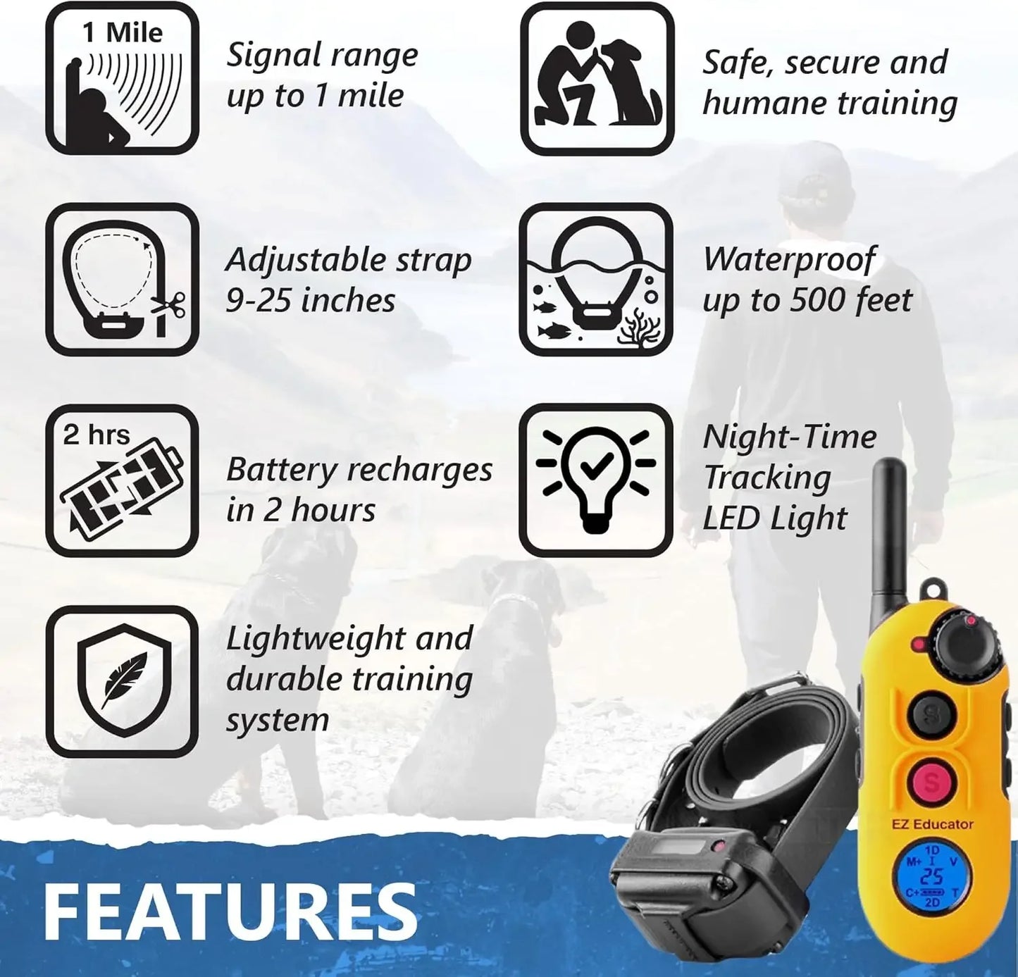 EZ 900 E Collar For Dog Training With Remote Waterproof