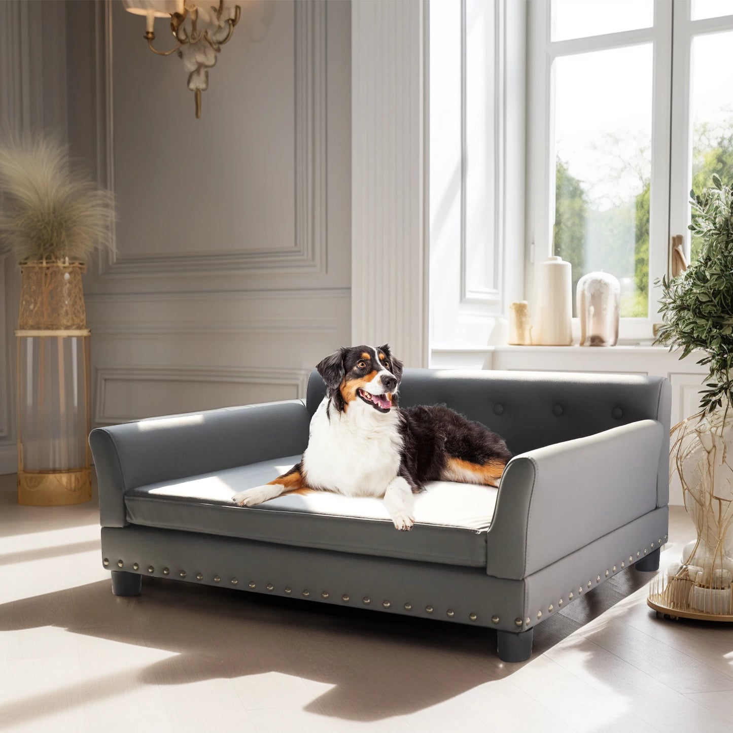Bingopaw Elevated Dog Bed With Removable Waterproof Cushion