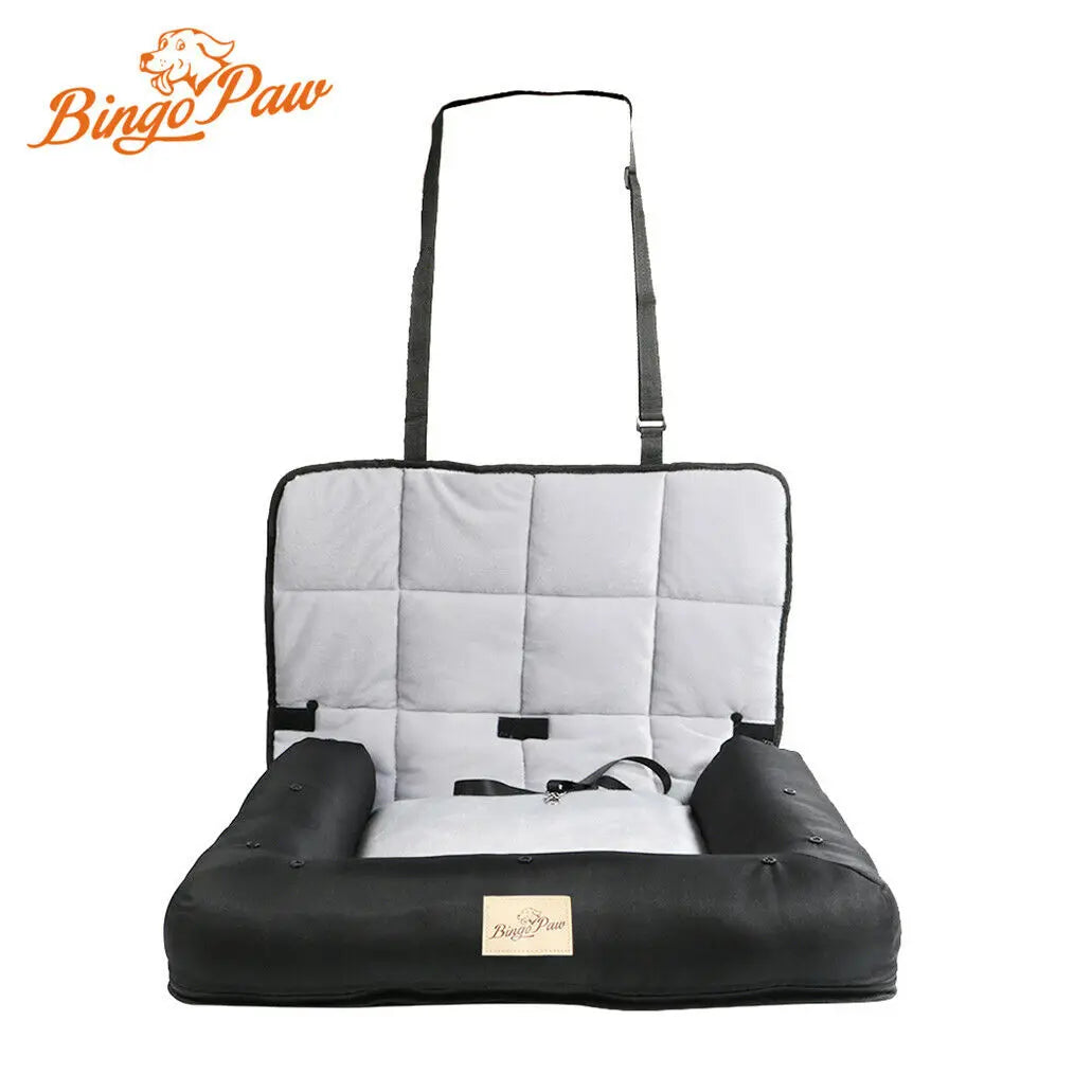 BINGOPAW Waterproof Car Seat Bed For Dogs With Removable Pad