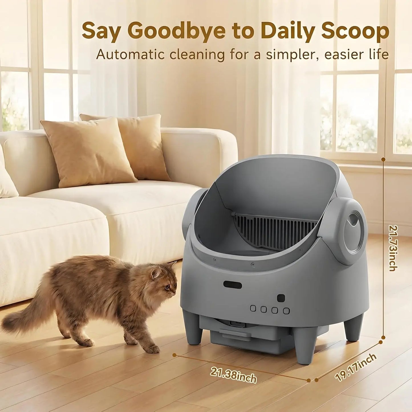 Himmiss Smart Automatic Cat Litter Box WiFi Control Self Cleaning