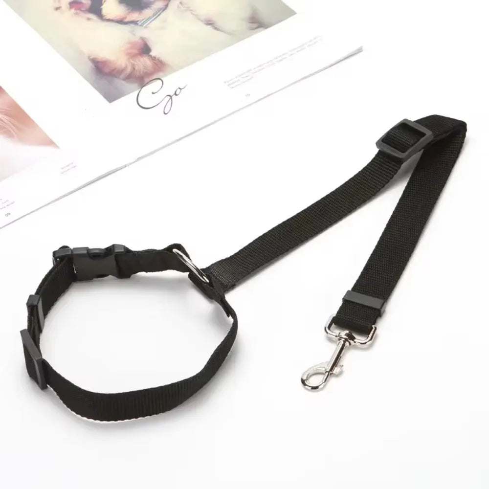 Two-In-One Pet Car Seat Belt Nylon Lead For Dogs Backseat