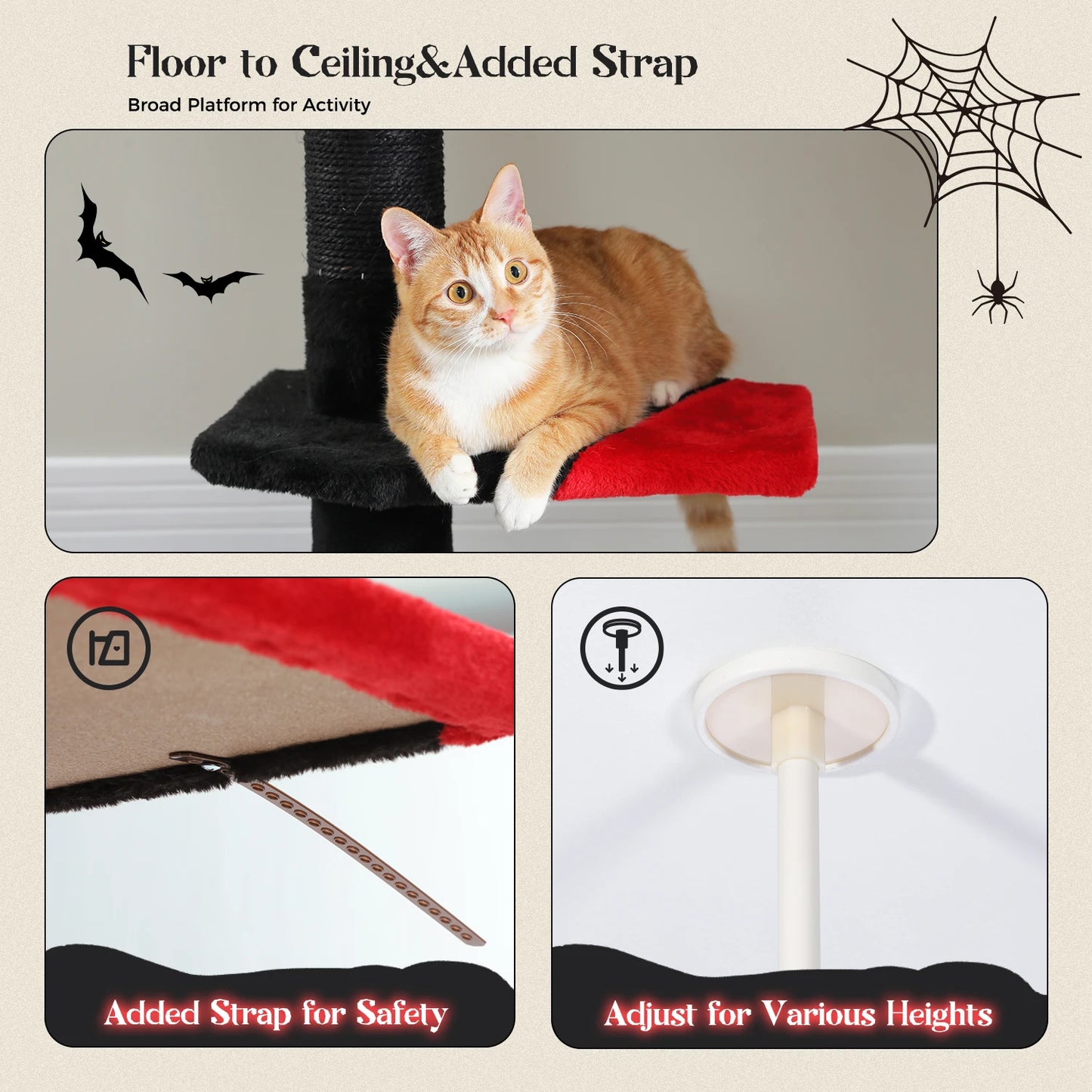 PAWZ Road Gothic Cat Tree Floor To Ceiling Tower Deluxe