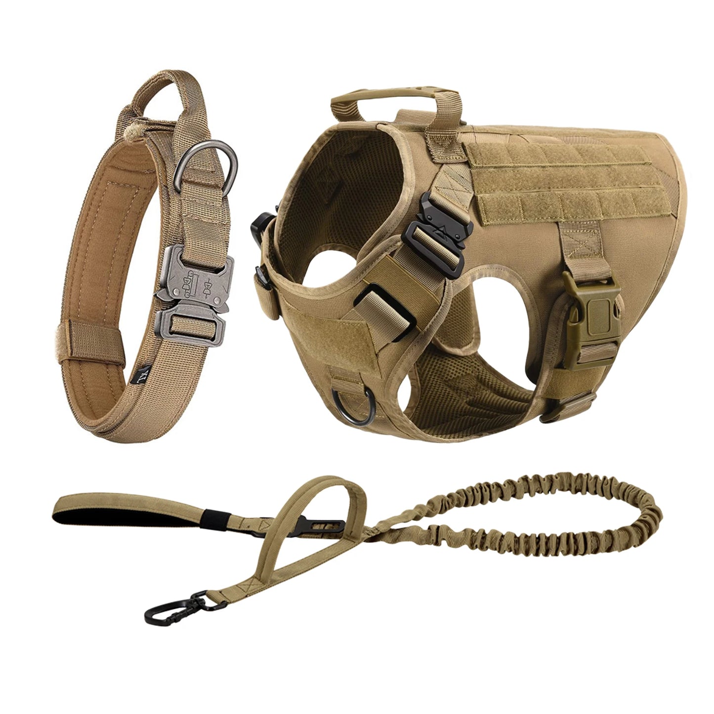 Tactical Dog Harness Vest With Molle Pouches For Large Dogs