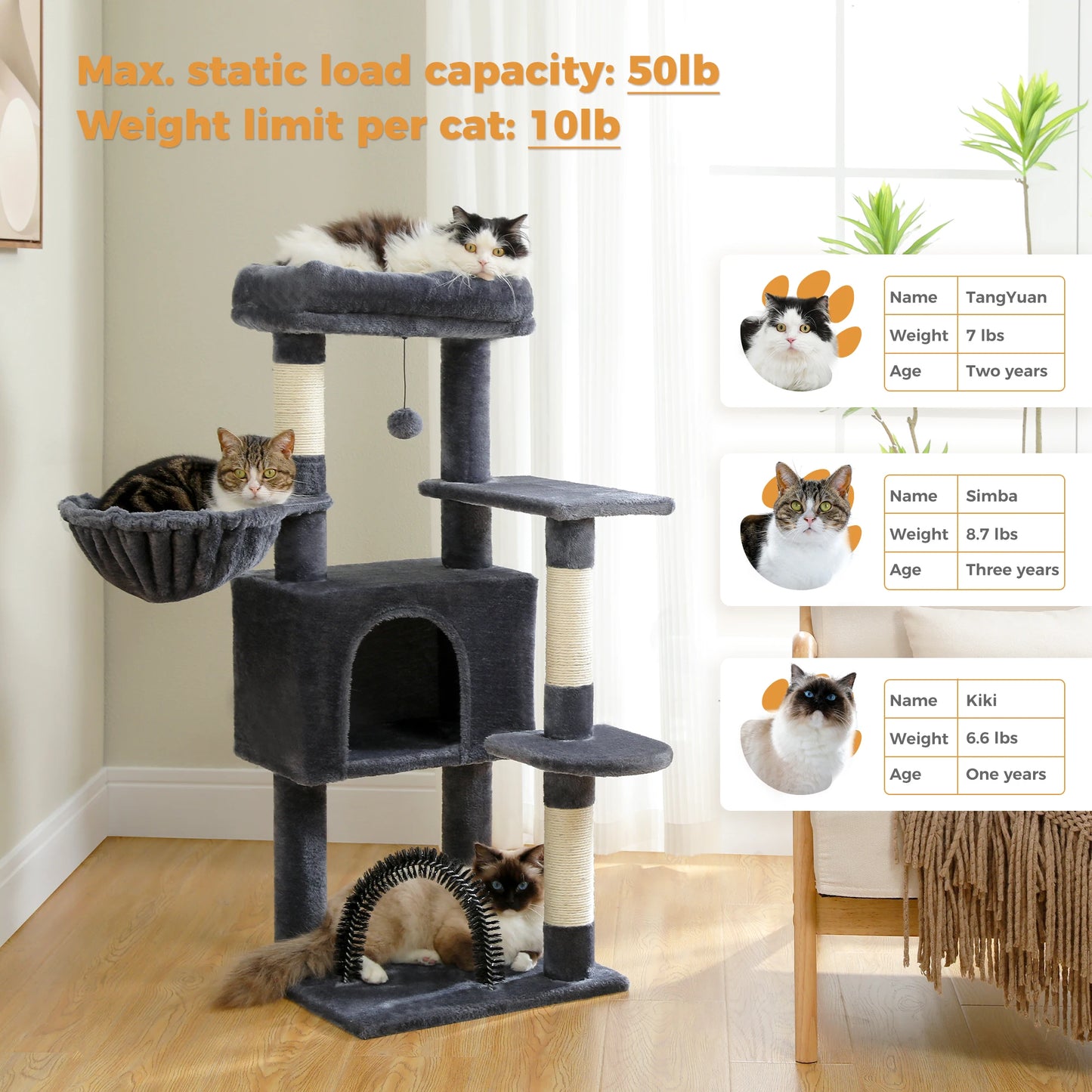 PAWZ Road Cat Tree With Toy Tower Indoor Cat Condo