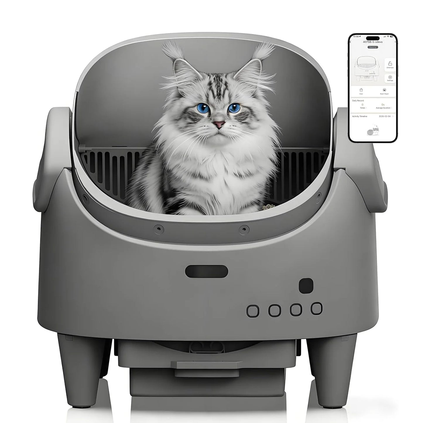 Himmiss Smart Automatic Cat Litter Box WiFi Control Self Cleaning