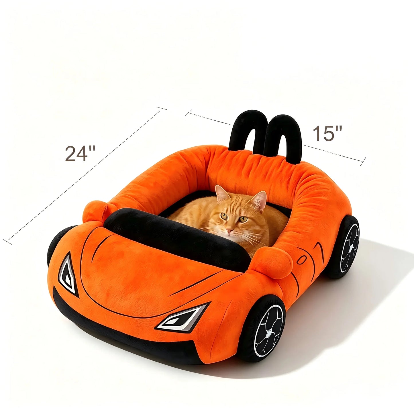 CWV Supercar Designed Coral Fleece Cat Bed With Soft Pillow