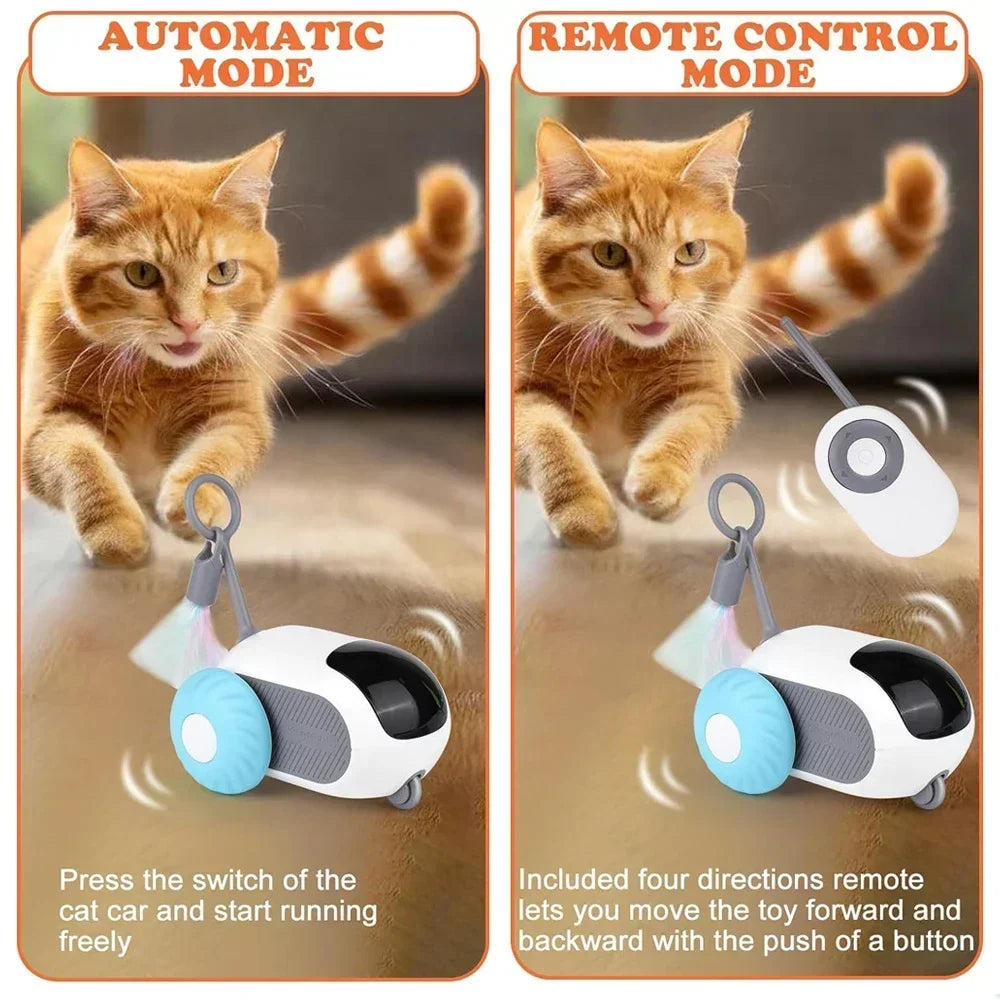 Automatic Rolling Remote Control Cat Toy Car For Interactive Training