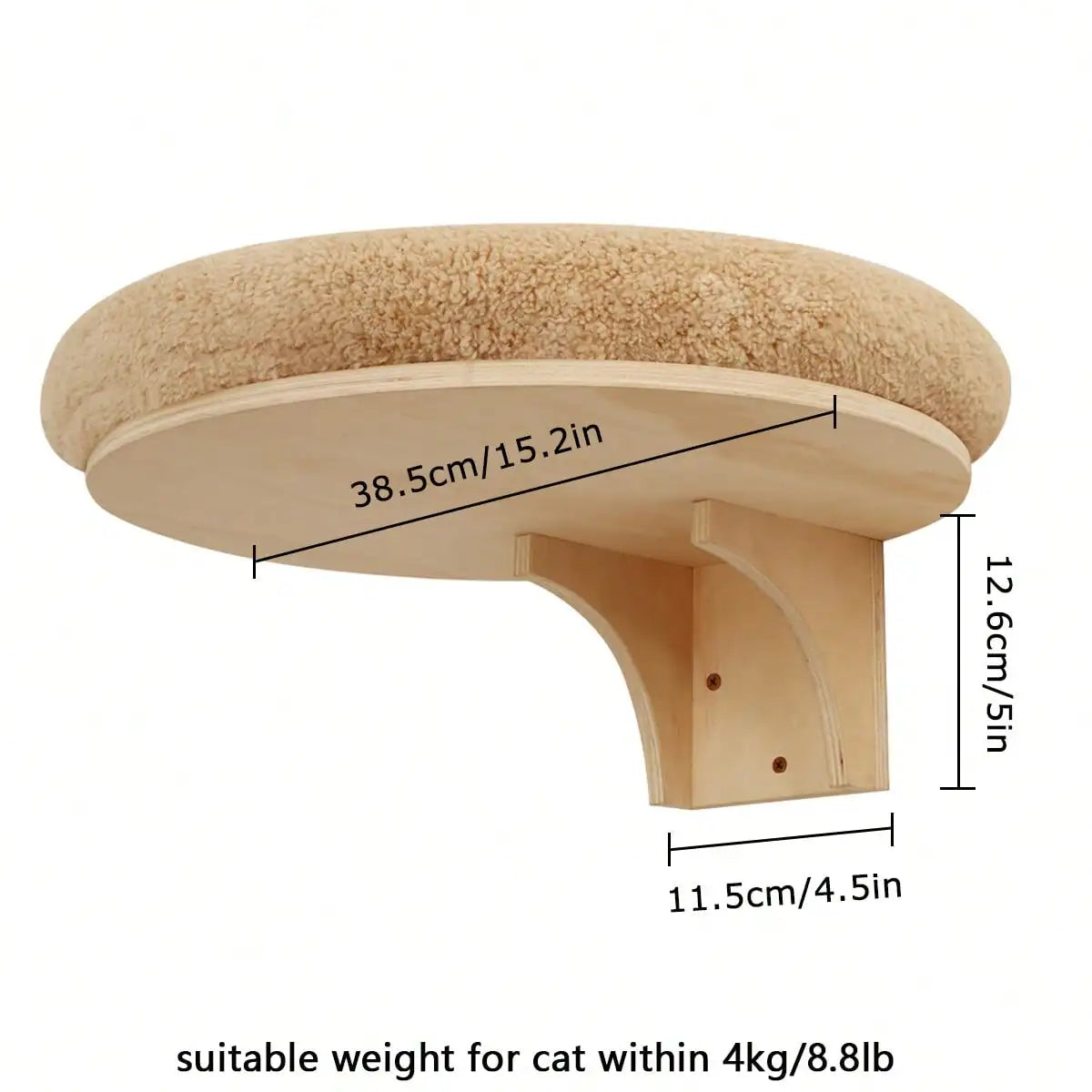 Wall Mounted Pine Wood Cat Bridge With Sisal Rope Steps