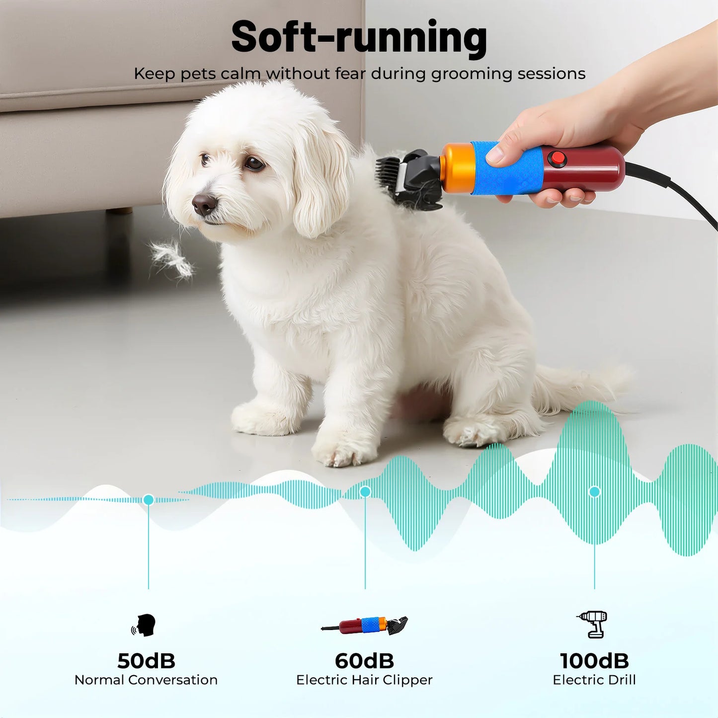 36W Variable Speed Low Noise Hair Clipper For Home Grooming