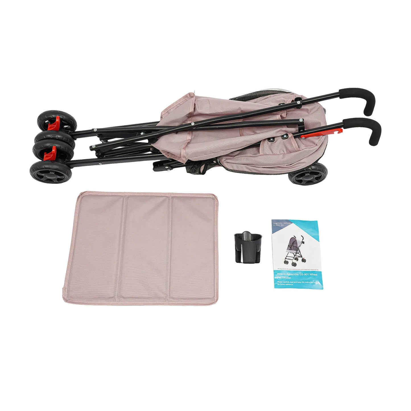 Pet Stroller For Small Dogs Cats Lightweight Foldable 360 Wheels