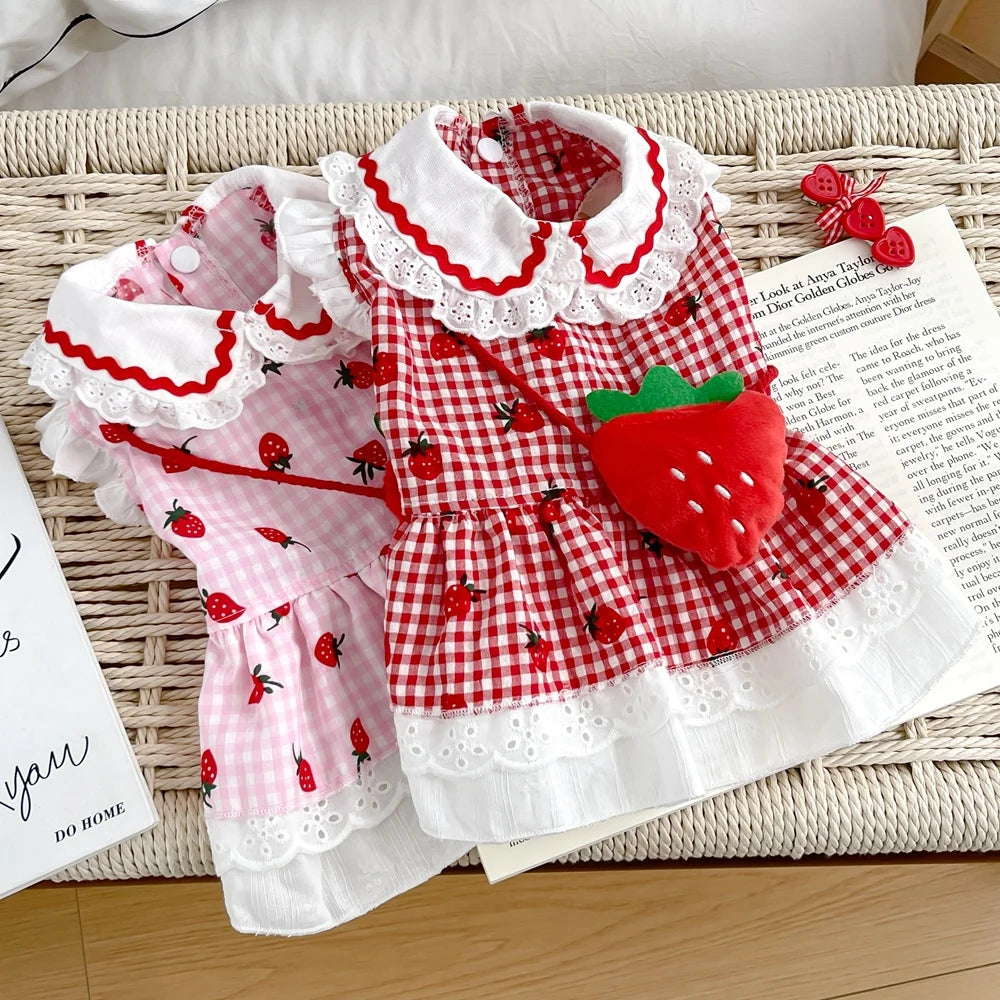 Strawberry Dress For Dogs Cute Summer Pet Apparel Collection