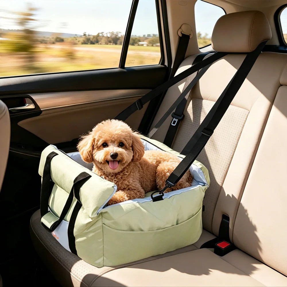 Borwart Portable Pet Dog Car Booster Seat With Belt Cover