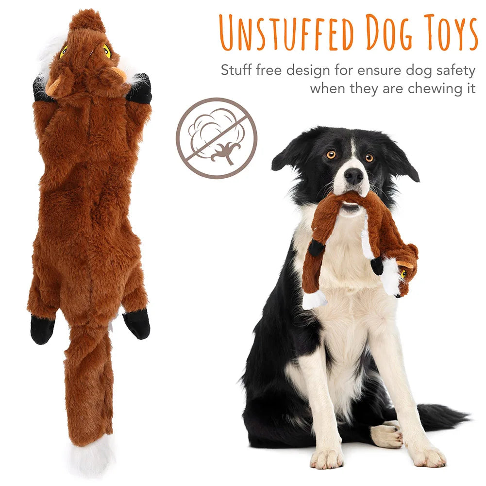 5 Pack Crinkle Squeaky No Stuffing Durable Plush Dog Toys