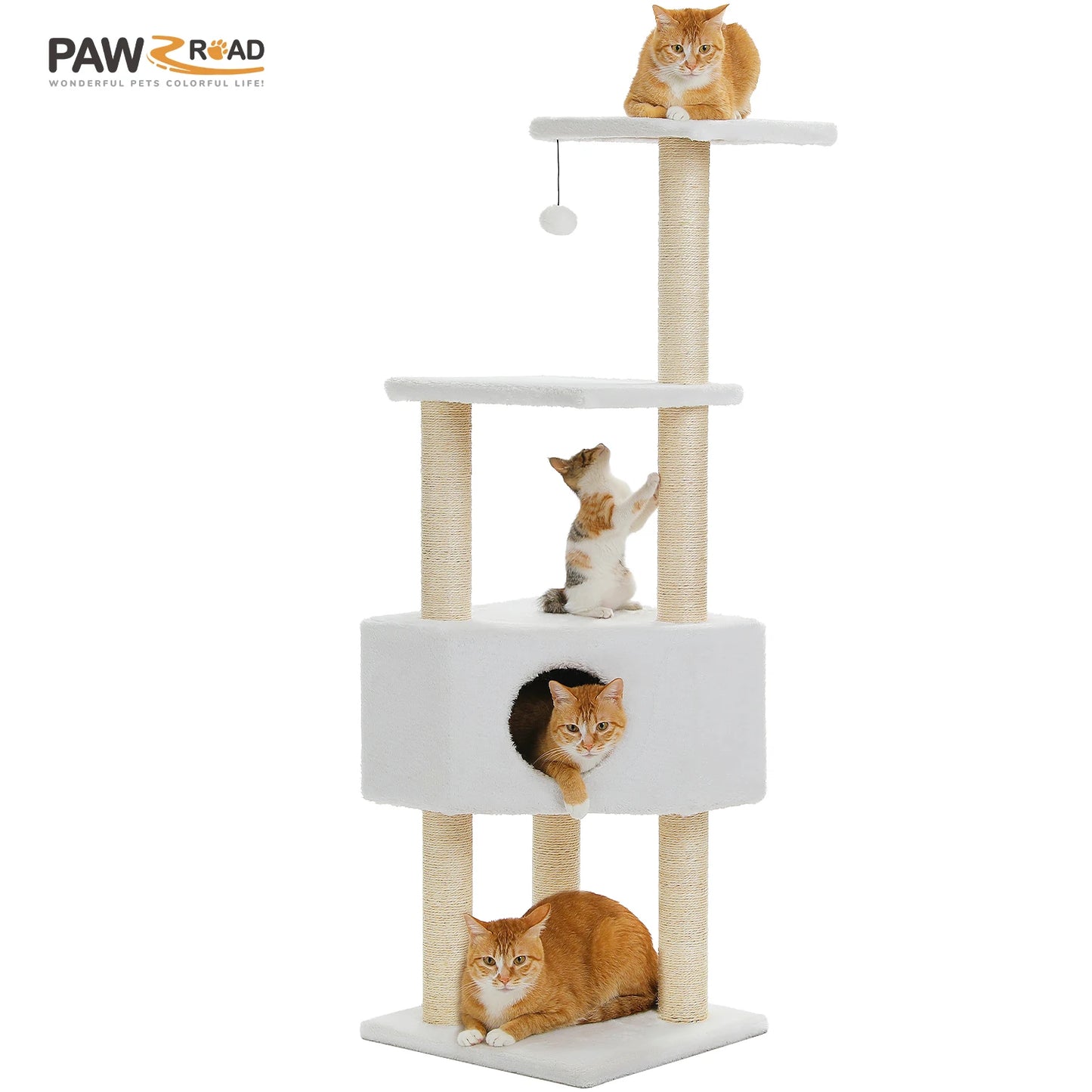 PAWZ Road Cat Tree With Toy Tower Indoor Cat Condo