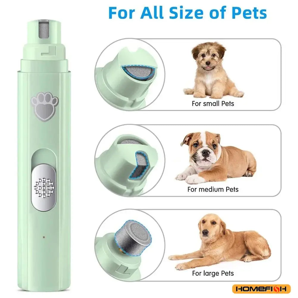 Electric Dog Nail Grinder USB Rechargeable Pet Trimmer With Wheel