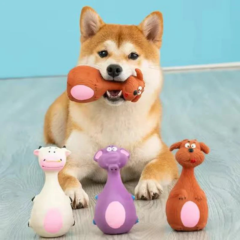 Cartoon Fat Bellied Latex Squeak Dog Toy For Pets Fun
