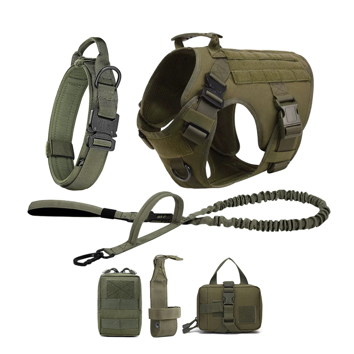 Tactical Dog Harness Vest With Molle Pouches For Large Dogs