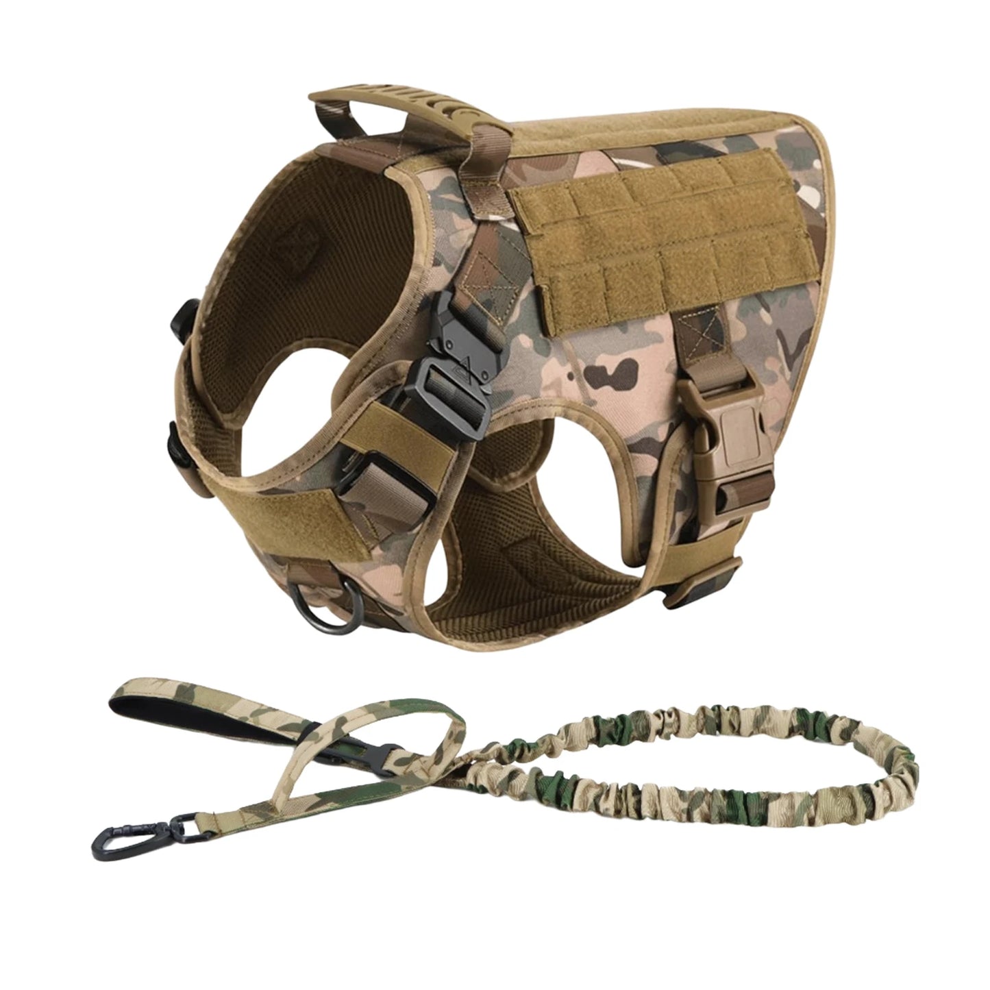 Tactical Dog Harness Vest With Molle Pouches For Large Dogs