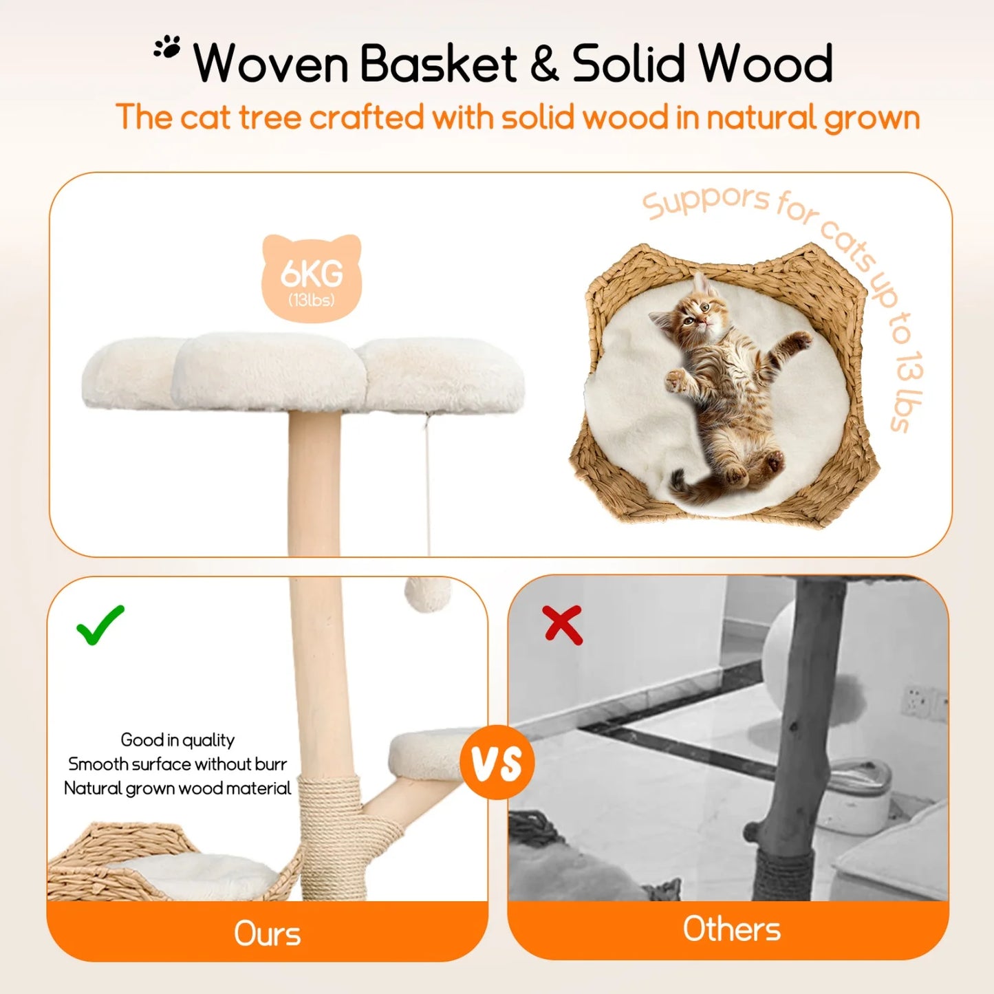 Bingopaw Tiered Cat Tree With Sisal Posts And Hanging Ball