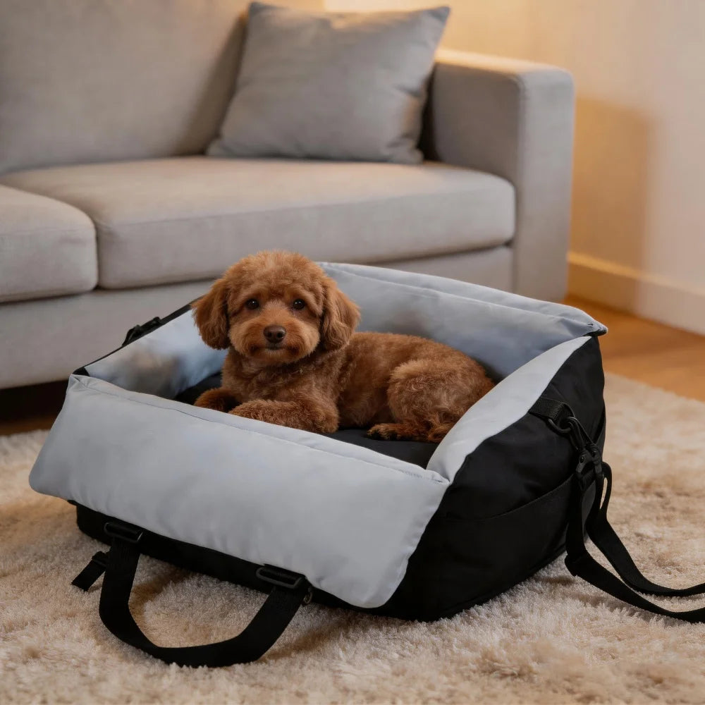 Borwart Portable Pet Dog Car Booster Seat With Belt Cover