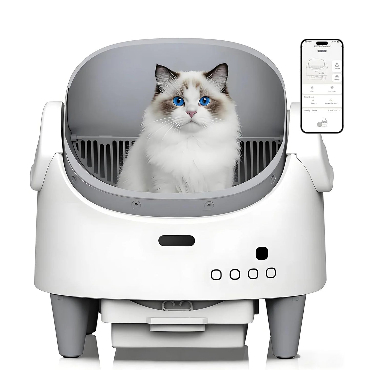 Himmiss Smart Automatic Cat Litter Box WiFi Control Self Cleaning