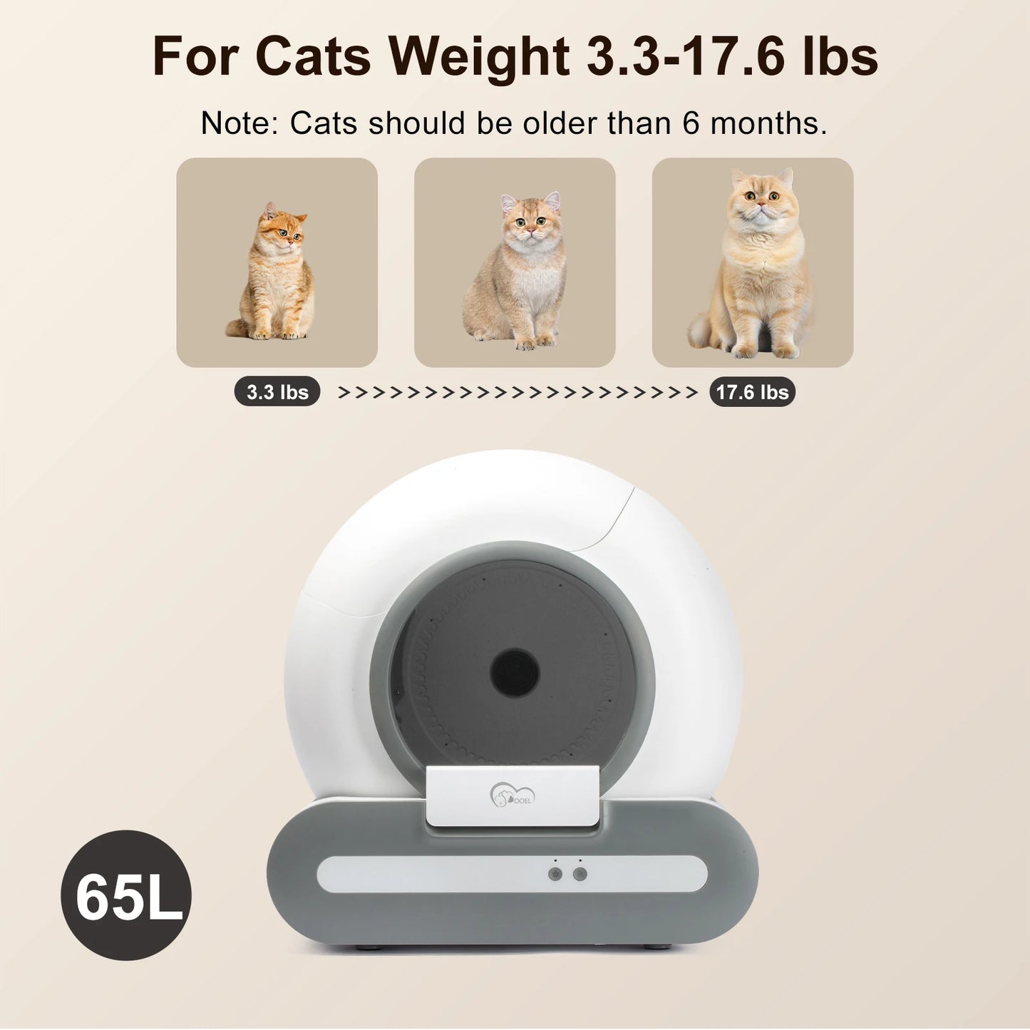 DOEL Self-Cleaning Cat Litter Box App Control 2 4G WiFi