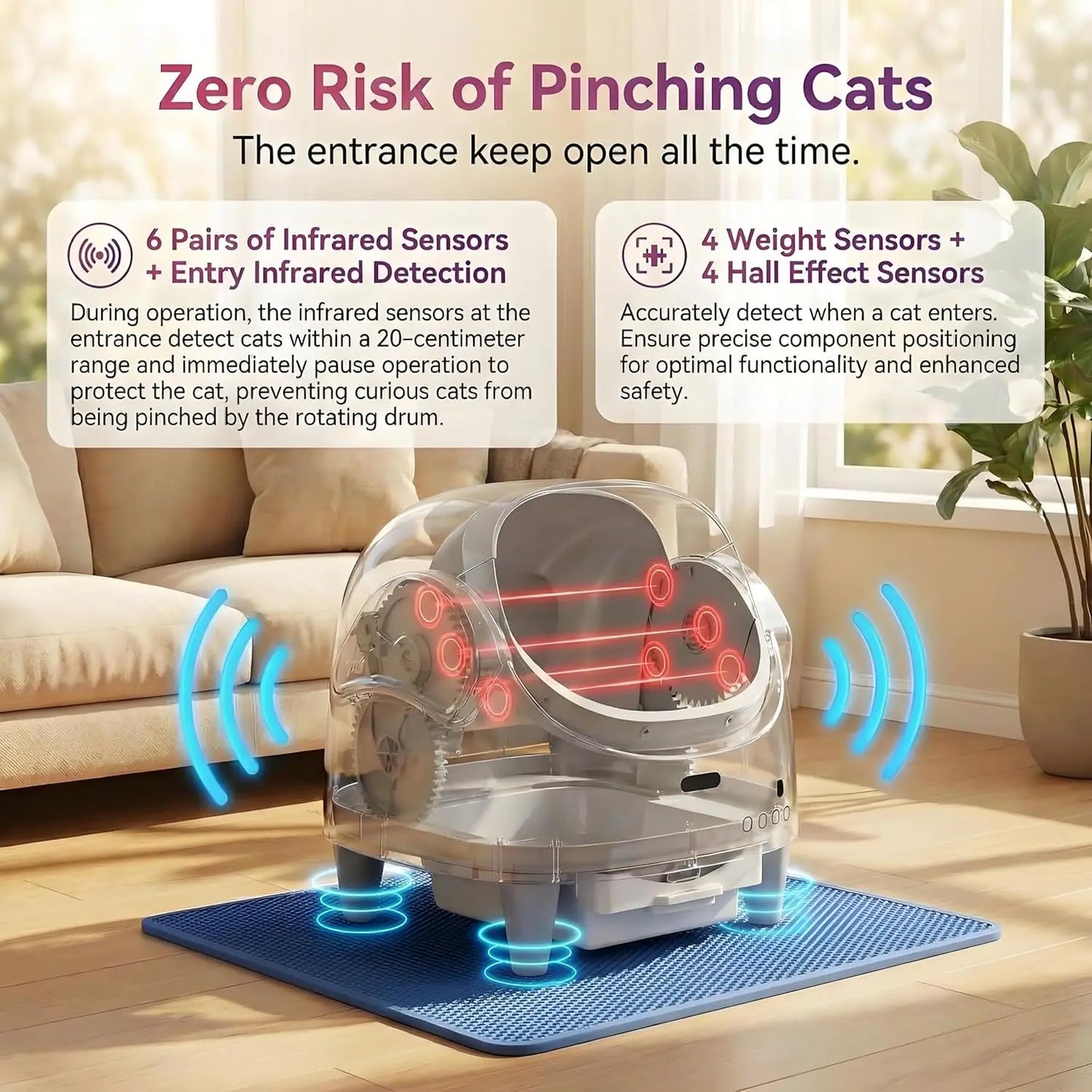 Himmiss Smart Automatic Cat Litter Box WiFi Control Self Cleaning