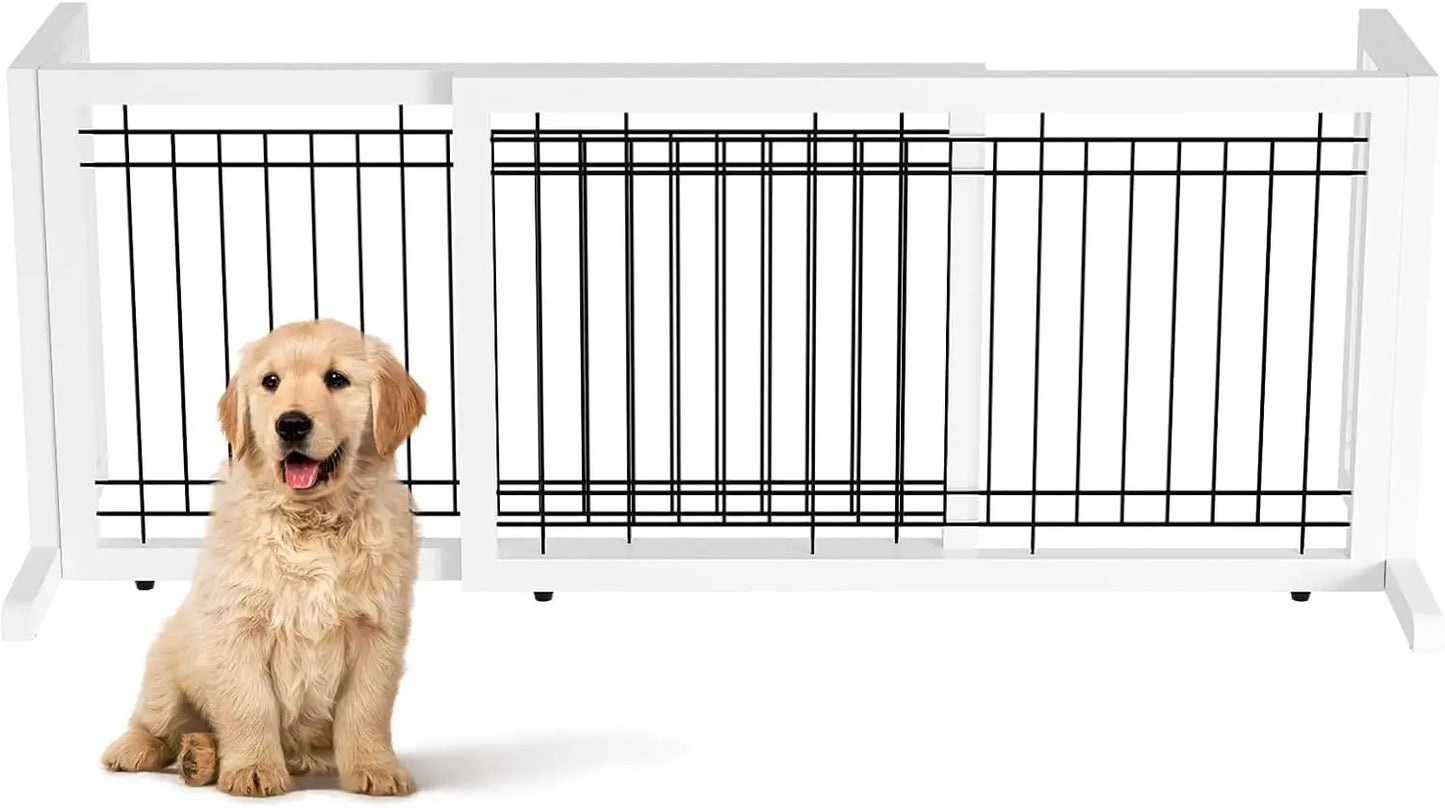 Bonnlo Free Standing Dog Gate 37-68 Inch Adjustable Fence